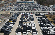 매매단지 가득찬 중고차량