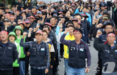 CU 진주물류센터 앞 화물연대 집회