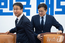 홍익표 청와대 정무수석 접견하는 한병도 원내대표