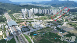 KTX 역세권 경주 광명~화천 지방도 1.6㎞ 4차로 마무리 공사 한창