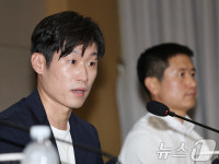 축구혁신위 출범식서 발언하는 박지성 공동위원장