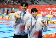 김영범, 자유형 50m 금메달…지유찬 동메달