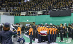 엄수되는 고 김진석 소방위 영결식