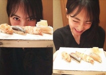 [Selfie ★] "먹방의 반전"…강지영, 스시 삼매경
