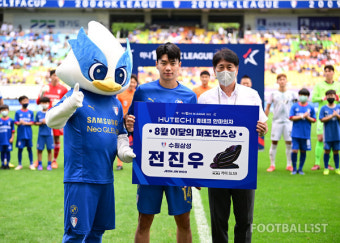 [포토] '8월 이달의 퍼포먼스상' 전진우