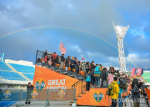 [포토] 강릉종합운동장에 뜬 무지개