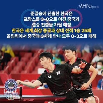 9년 만에 메달 거머쥘까...남자 탁구, 준결승서 중국과 격돌[카드뉴스]