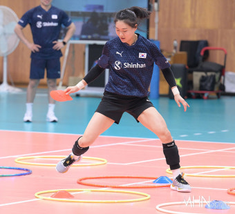 [Ms포토] 김연견 '훈련도 놀이처럼'