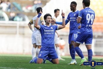 '서동한 결승골' 수원, 접전 끝 춘천에 2-1 신승...코리아컵 3라운드 진출