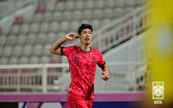 [U23 아시안컵] '이영준 헤더 극장골' 황선홍호, 올림픽 향한 첫 경기서 UAE에 1-0 신승