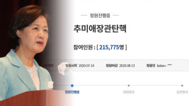 '안하무인 추미애 탄핵' 靑 국민청원 20만 넘겨