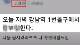 경찰청 블라인드에 강남역 칼부림 예고 30대 체포