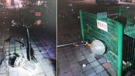 음주 운전 사고로 가로등 들이받고 도망치던 해경 시민에게 붙잡혀