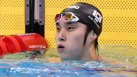 '부상' 김우민, 계영 400ｍ 예선 출전…