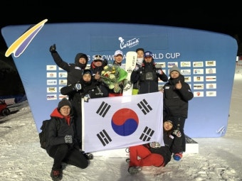 '아! 0.86초' 이상호, 스노보드 월드컵서 아쉬운 은메달