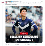 [속보] 황의조 소속된 보르도, 3부 강등 유력…재정 문제 (RMC 스포츠)