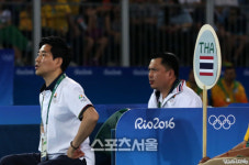 태국 태권도 감독은 한국인 최영석, 김태훈 잡아[SS포토]