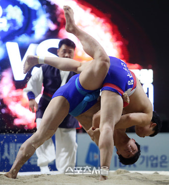 '설날씨름' 화려한 들배지기...울산동구청 이광석!