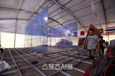 [포토] AG 스쿼시 경기장, 언제 공사 끝나나?