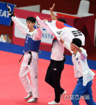 [자카르타AG]한국 태권도, 겨루기 첫 날 김태훈 정상등극…金1·銀2