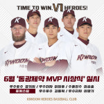 키움히어로즈, 동광제약 6월 MVP 요키시/이정후/이승호