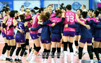 [포토]현대건설 3-0 완파한 흥국생명, 개막 8연승 질주