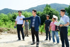 [포토]최문순 화천군수, 현안 사업 진행상황 현장 점검