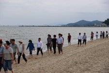 [포토뉴스] 보성 율포해수욕장 어싱(맨발) 열풍