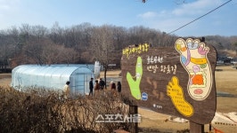 성남시, 율동공원 황톳길 73m 개방... 비닐하우스 설치