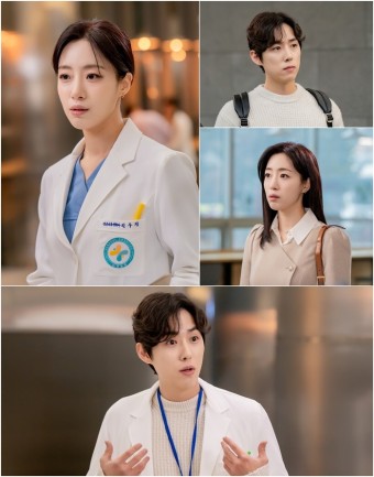 의사로 변신한 함은정X백성현, 눈만 마주쳤다 하면 으르렁…극과 극 ‘앙숙 듀오’ (수지맞은우리)