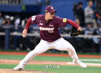 [포토]키움 조상우, 다저스와 연습 경기 등판
