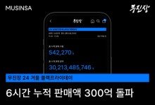 무신사, ‘무진장 24 겨울 블프’ 6시간 만에 누적 판매액 300억 돌파