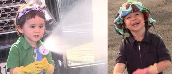 슈돌 윌벤져스, 세차 대신 물놀이...점프 슈트로 깜찍↑