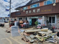 [섬진강 현장] 파란 하늘 돌아왔지만, 마을엔 누런 급류와 흙투성이 폐허만...