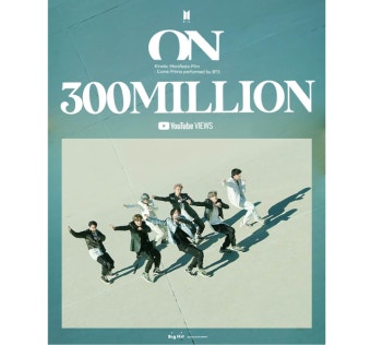 방탄소년단 'ON' 키네틱 매니페스토 필름, 조회 수 3억 뷰 돌파