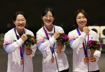 한국 여자 사격, 동메달 3개 추가... 사격에서 사흘 연속 메달 획득