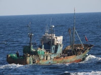 철문 걸어 잠그고 도주 중국 어선… 해경, 절단기 동원 나포
