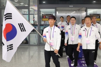 [아시안게임] 한국 선수단 본진, 결전지 항저우 도착...금메달 50개 이상ㆍ종합 3위 목표