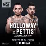 [오피셜] 맥스 할로웨이 vs 앤서니 페티스, UFC 206에서 맞대결