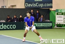 [데이비스컵] 정현, 세계 랭킹 367위에 진땀승…韓, 우즈벡에 1-0 리드
