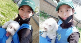 카라 한승연, 화장기 없어도 빛나는 미모…유기견 봉사활동 근황 공개[SNS컷]
