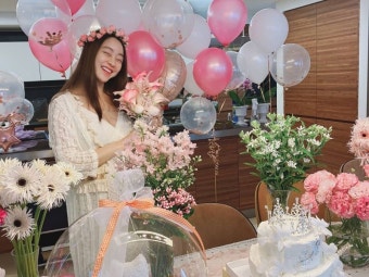 서효림, 만삭 부기 고충은 남편과 베이비샤워 중에도 계속…