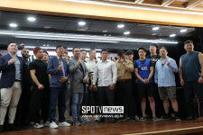 제2의 유우성-엄태웅 사태 없었다…성명준-김중우, '상남자 기자회견'서 불꽃 튀는 신경전