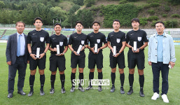 [포토S] 한병화 평가관-문진희 심판위원장, '심판진과 함께'