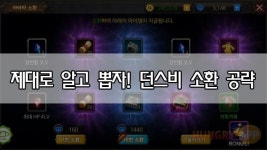 [공략] 제대로 알고 뽑자! 던스비 소환 공략