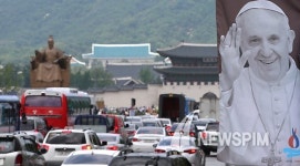 [뉴스핌 포토] 교황 시복식 앞두고 통제 시작된 광화문