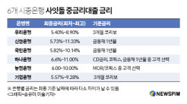 사잇돌대출 최고금리, 우리은행  8%대..하나·신한은행 11%대