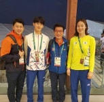 리우 올림픽 태권도 국가대표 오혜리, 서기철 캐스터·손태진 해설위원과 환한 웃음