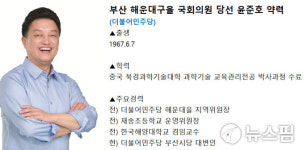 [프로필] 민주당 윤준호, 부산 해운대구을 국회의원 당선