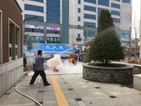 용인시 동백동, 119안전센터와 화재대피 합동소방훈련 